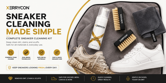Comparison of hand washing sneakers and machine washing shoes using XERRYCON shoe washing bag
