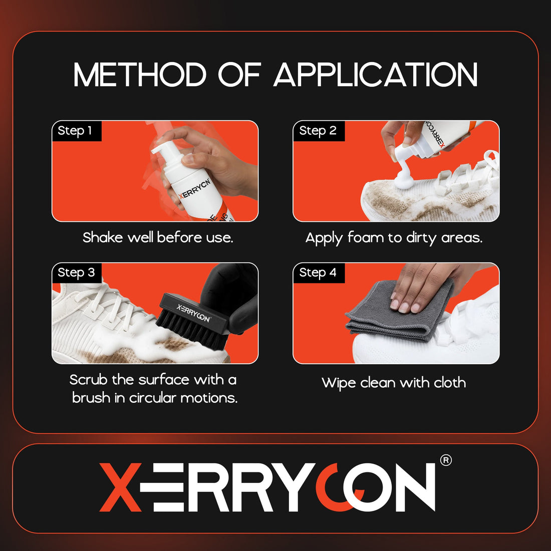 XERRYCON sneaker cleaning products helping remove shoe odor permanently