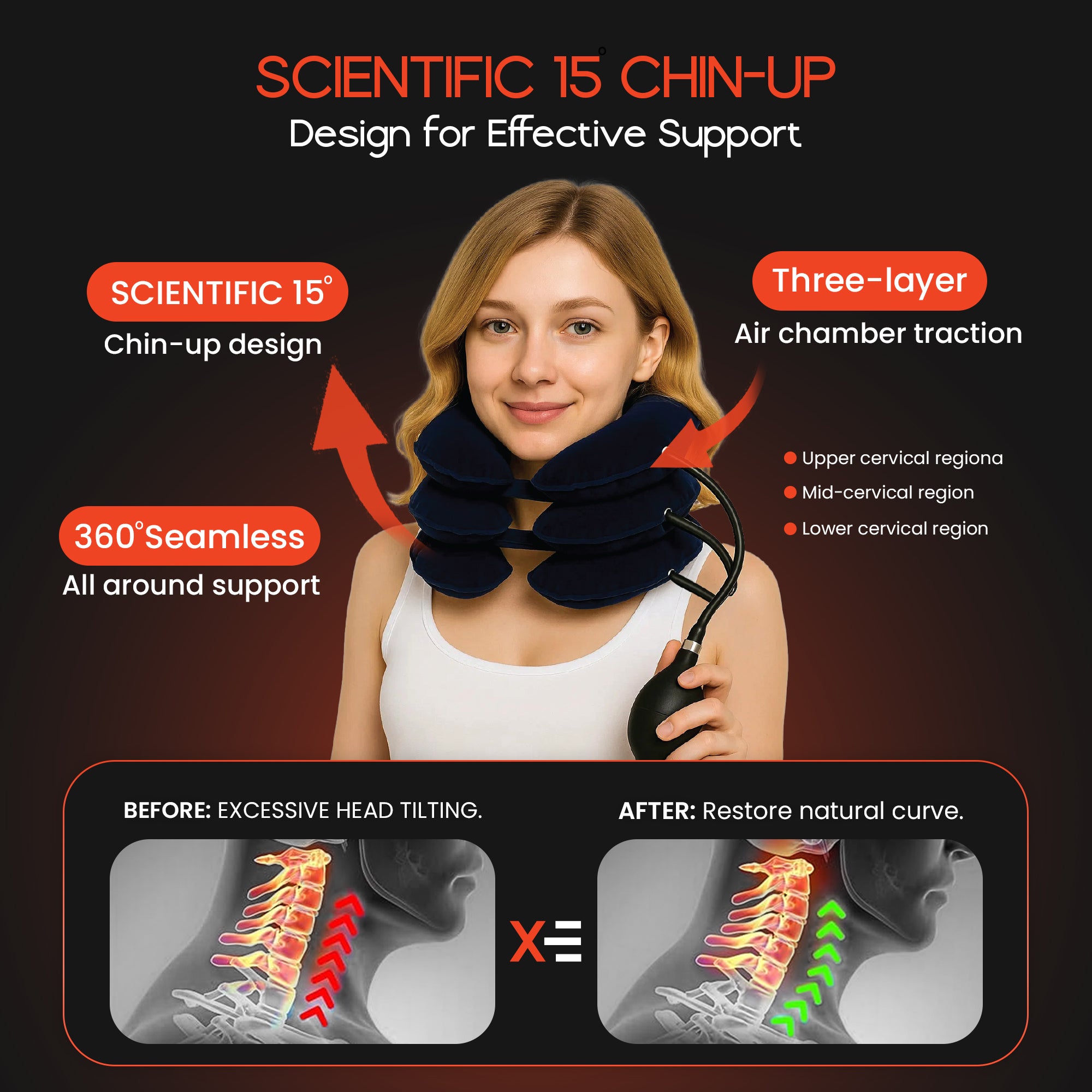 INFLATABLE NECK STRETCHER FOR CERVICAL SPINE & POSTURE CORRECTION
