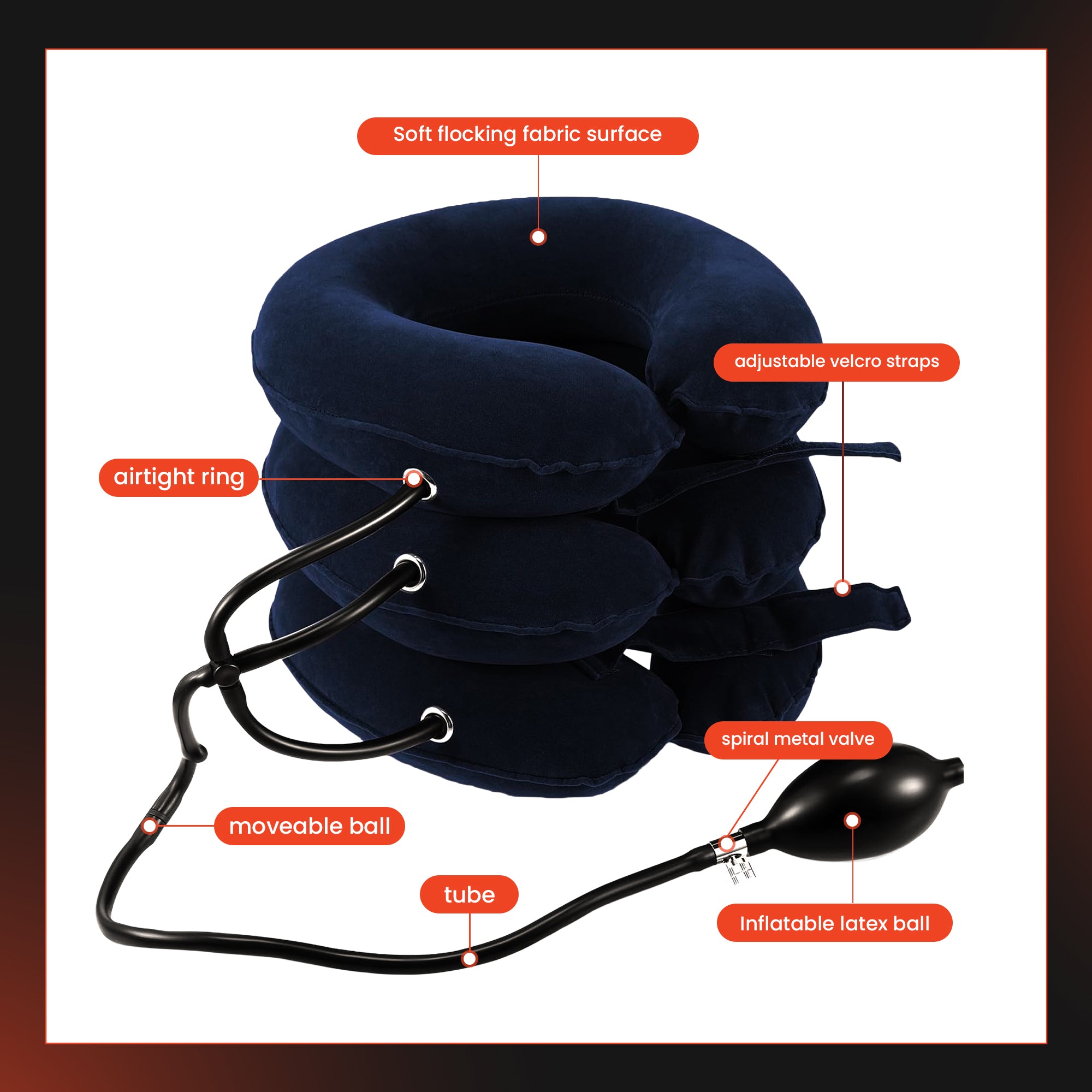XerryCon cervical neck traction device navy blue