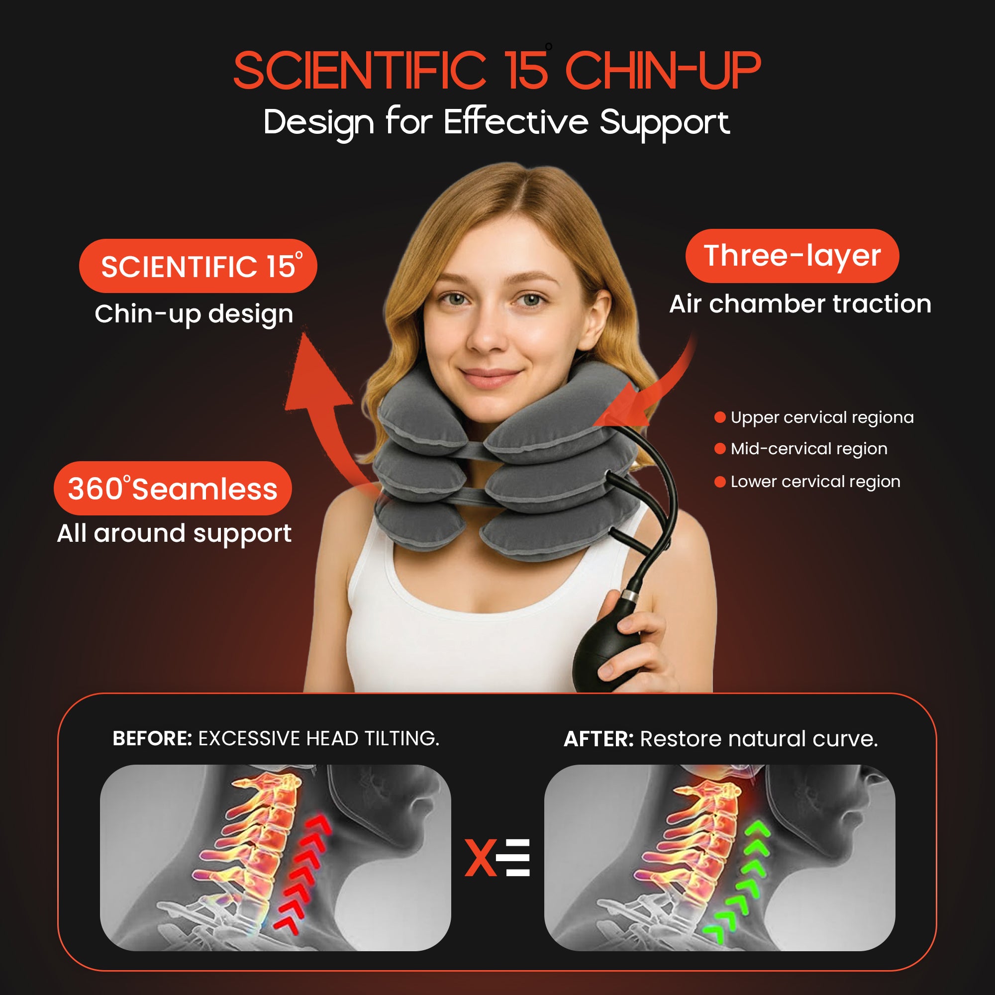 INFLATABLE NECK STRETCHER FOR CERVICAL SPINE & POSTURE CORRECTION