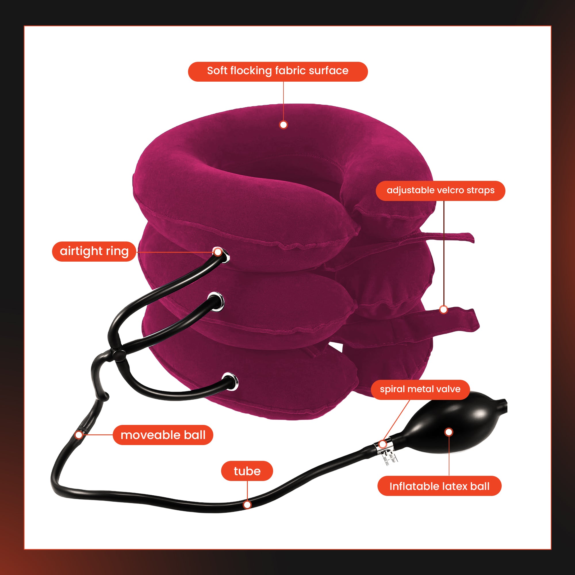 INFLATABLE NECK STRETCHER FOR CERVICAL SPINE & POSTURE CORRECTION