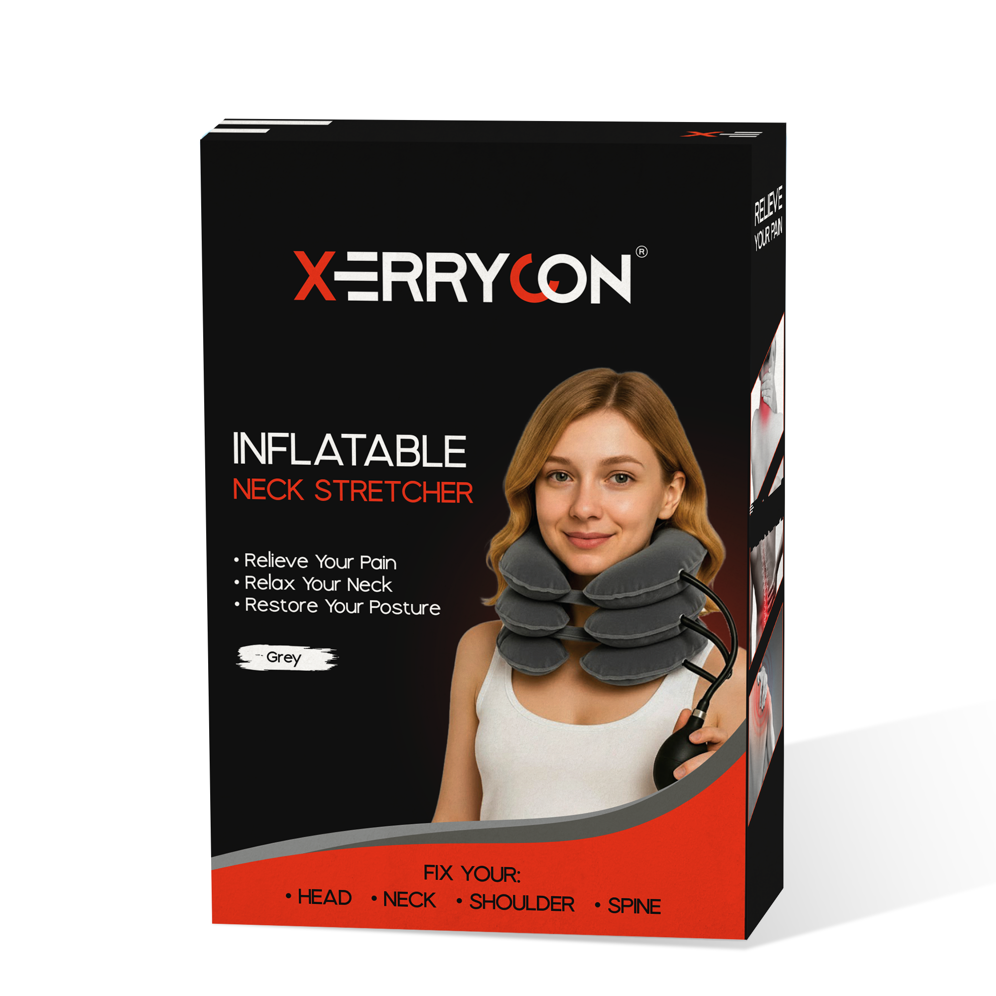 INFLATABLE NECK STRETCHER FOR CERVICAL SPINE & POSTURE CORRECTION