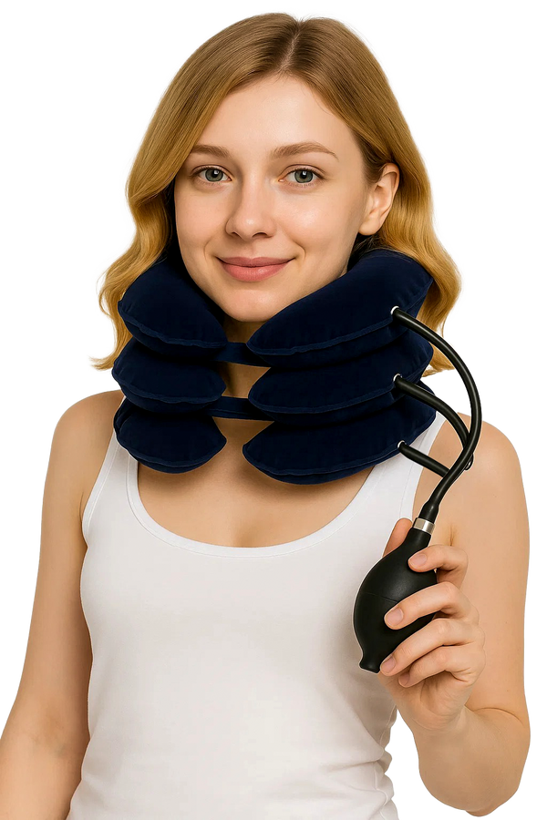 Velvet neck traction pillow for posture correction