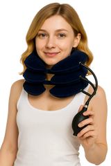 Velvet neck traction pillow for posture correction